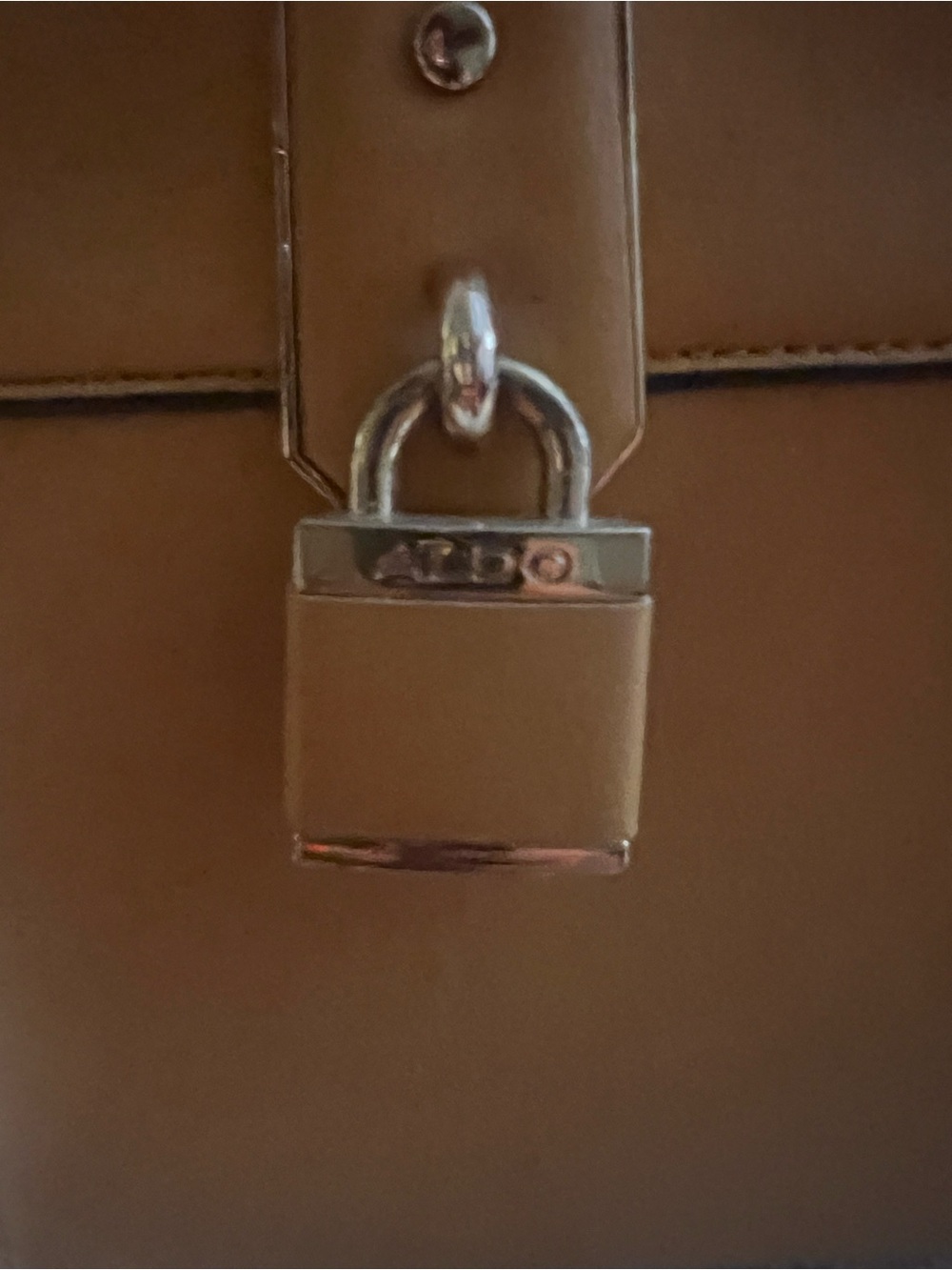 Aldo Brown Satchel with Silver Padlock Accent